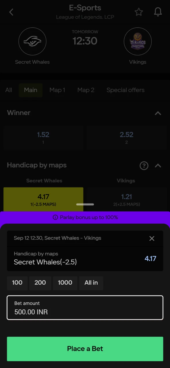 Place your prediction at Parimatch esports section.