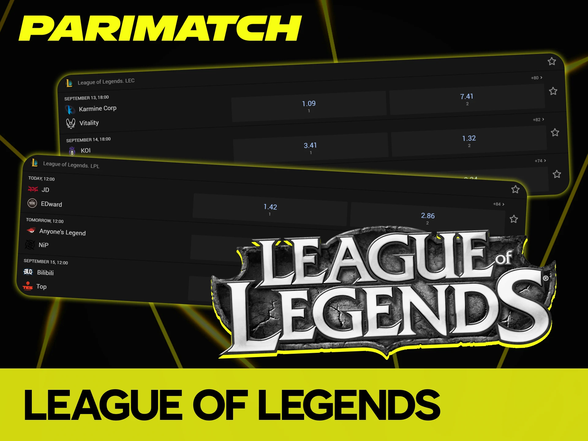 Parimatch offers you to bet on League of Legends.