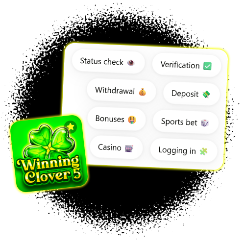 Access the support menu to resolve any issues while playing Winning Clover 5 at Parimatch.