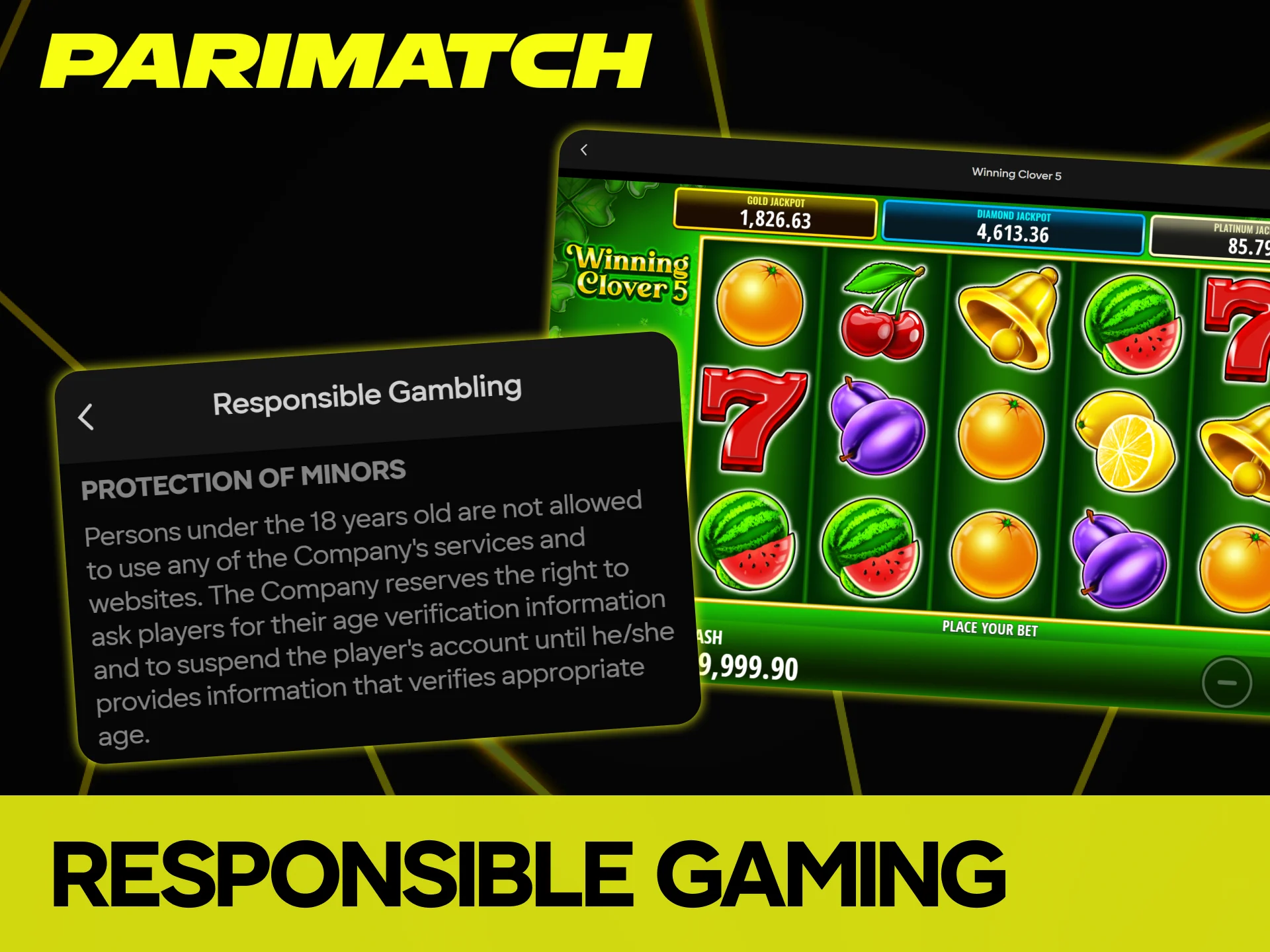 Read the responsible gaming rules to play Winning Clover 5 safely at Parimatch.