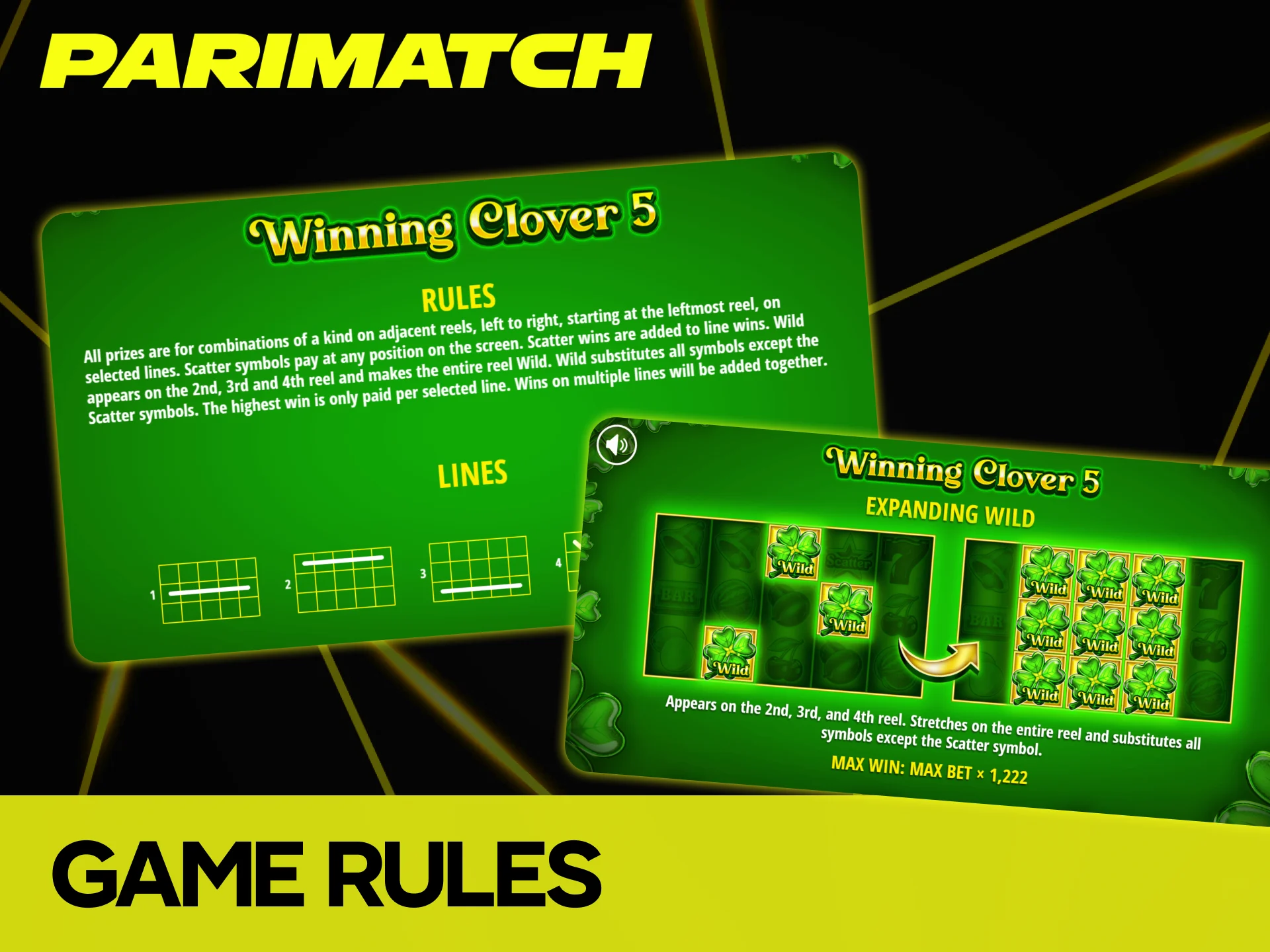 Check the paytable and game rules to understand winning combinations in Winning Clover 5 at Parimatch.