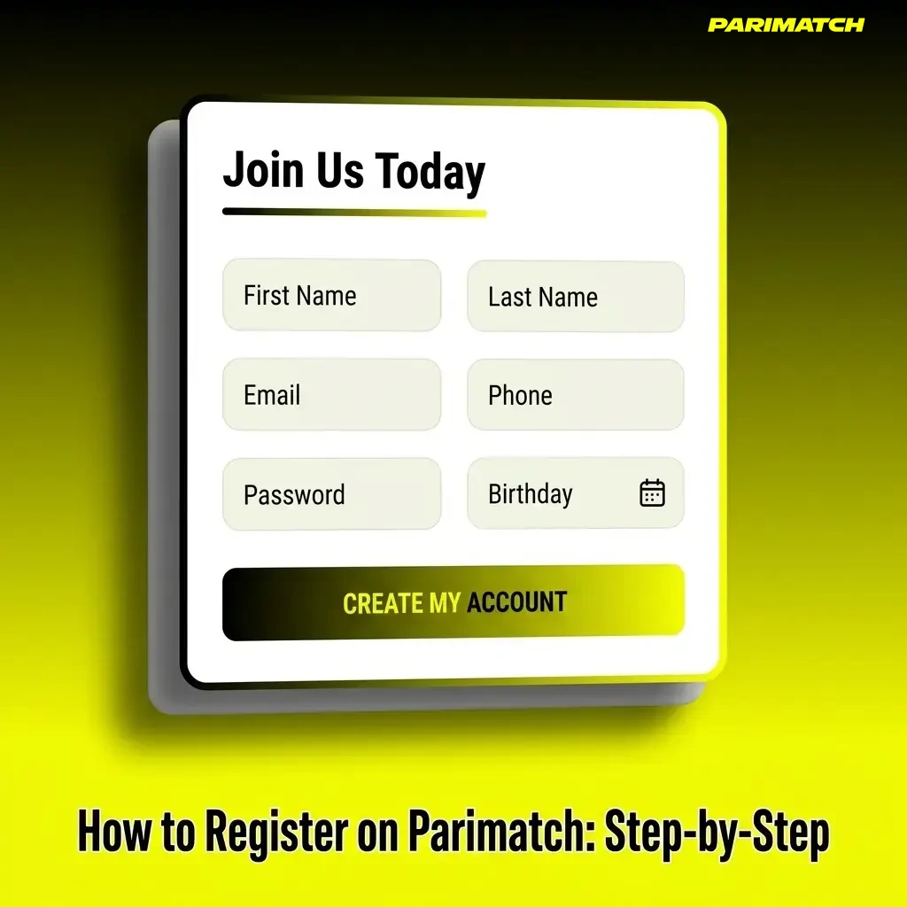 Parimatch registration steps showing sign-up form with email, phone options and welcome bonus claim in INR